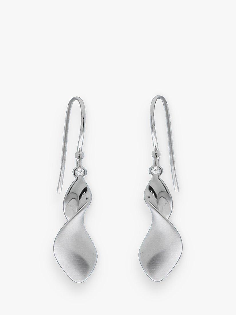 Product image 1 of 4, which shows Nina B Sterling Silver Twirl Drop Earrings