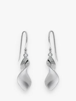 Nina B Sterling Silver Twirl Drop Earrings, Silver