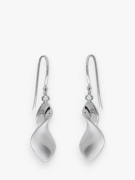 Nina B Sterling Silver Twirl Drop Earrings, Silver