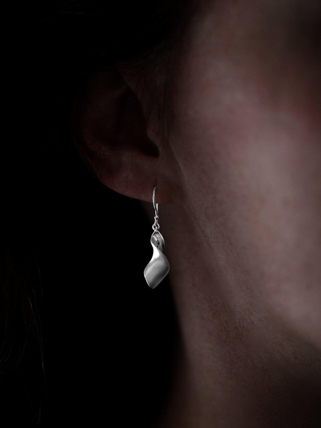 Product image 2 of 4, which shows Nina B Sterling Silver Twirl Drop Earrings