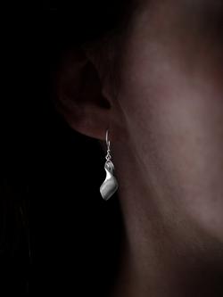 Nina B Sterling Silver Twirl Drop Earrings - view 2, Silver