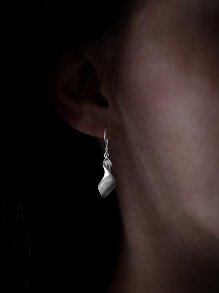 Nina B Sterling Silver Twirl Drop Earrings - view 2, Silver