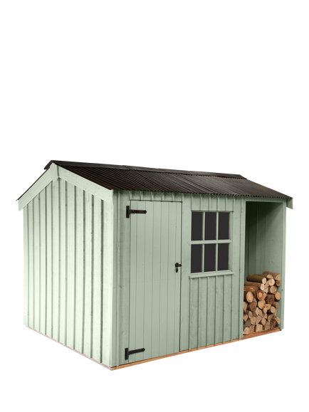 National Trust by Crane Garden Buildings Scandinavian Redwood Blickling Garden Shed, 2.4 x 3m, Disraeli Green