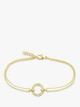 London Road 9ct Gold Diamond Circle Charm Meridian Bracelet