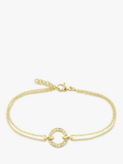 London Road 9ct Gold Diamond Circle Charm Meridian Bracelet, 