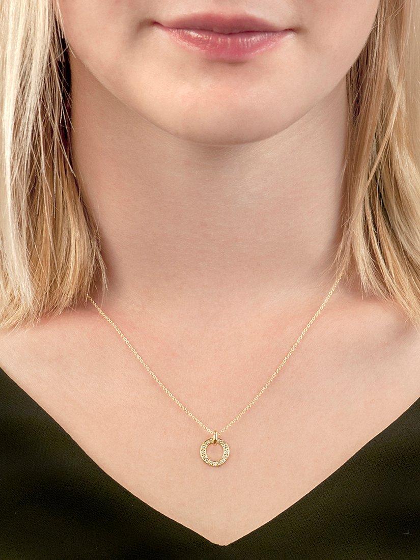 Product image 4 of 5, which shows London Road 9ct Yellow Gold Circular Diamond Set Pendant Necklace
