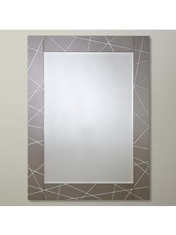 John Lewis Engraved Rectangular Wall Mirror, Smoke, Glass