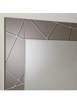 John Lewis Engraved Rectangular Wall Mirror, Smoke - view 2, Glass