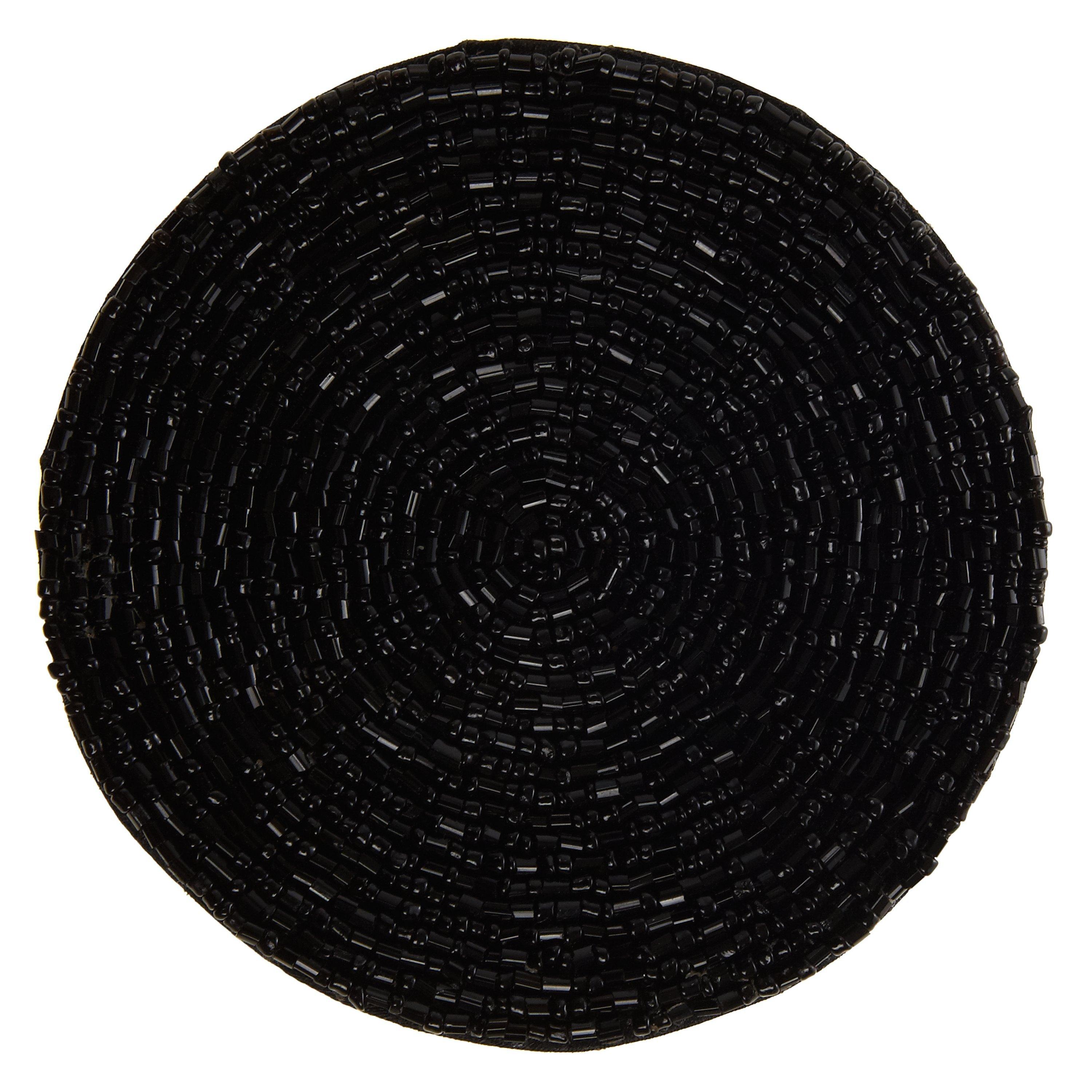 John Lewis & Partners Glass Bead Coasters, Set of 4, Black