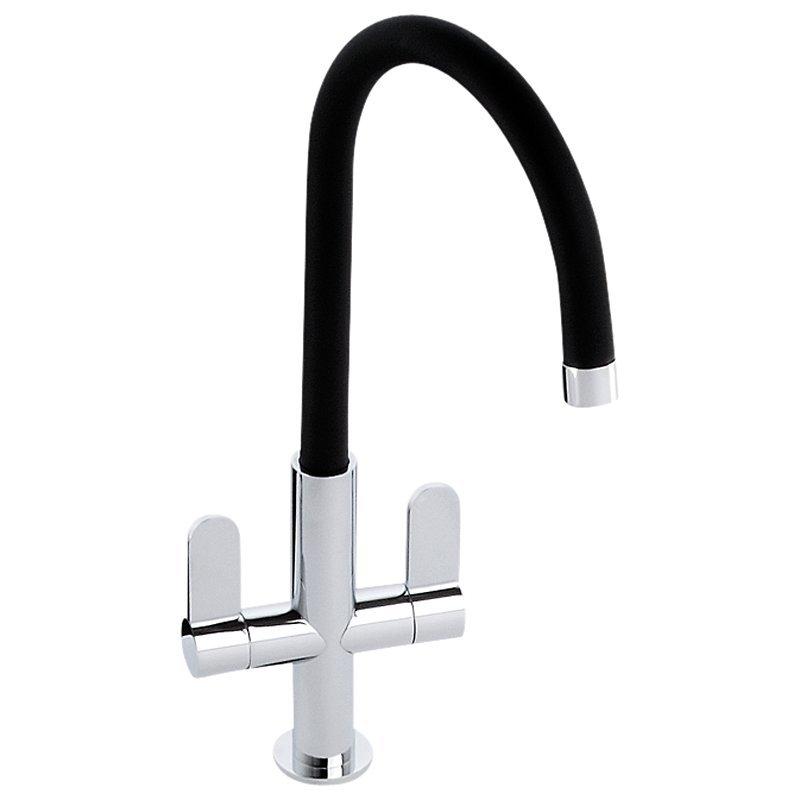 Abode Linear Nero Monobloc Kitchen Tap, Chrome/Black