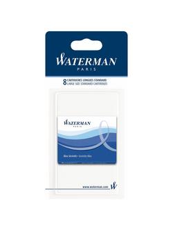Waterman Standard Ink Cartridges, Blue, Pack of 8, Blue