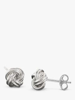 Nina B Small Silver Knot Stud Earrings, Silver, Silver