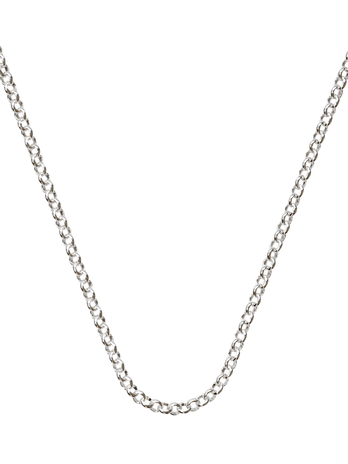 Product image 1 of 6, which shows Nina B Unisex Silver Baby Belcher Chain, Silver, 45cm