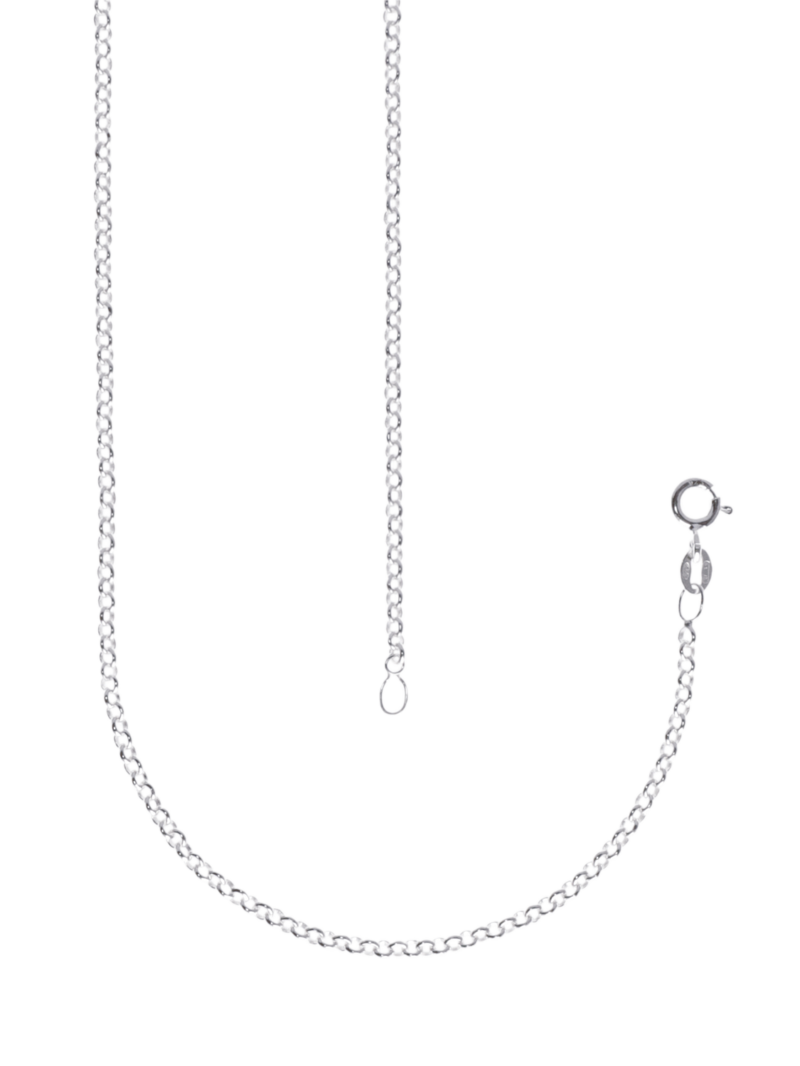 Product image 2 of 6, which shows Nina B Unisex Silver Baby Belcher Chain, Silver, 45cm