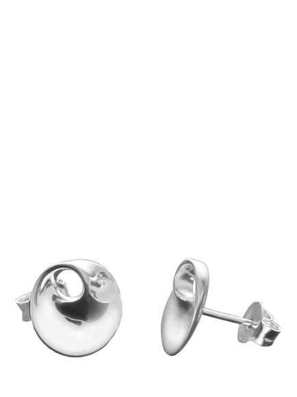 Nina B Open Circle Stud Earring, Silver, 