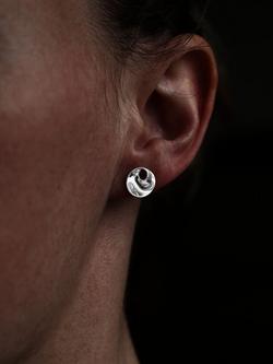 Nina B Open Circle Stud Earring, Silver - view 2, 