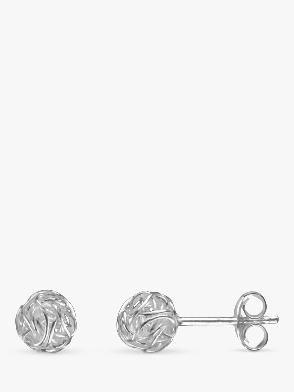 Product image 1 of 2, which shows Nina B Silver Wire Ball Stud Earrings, Silver