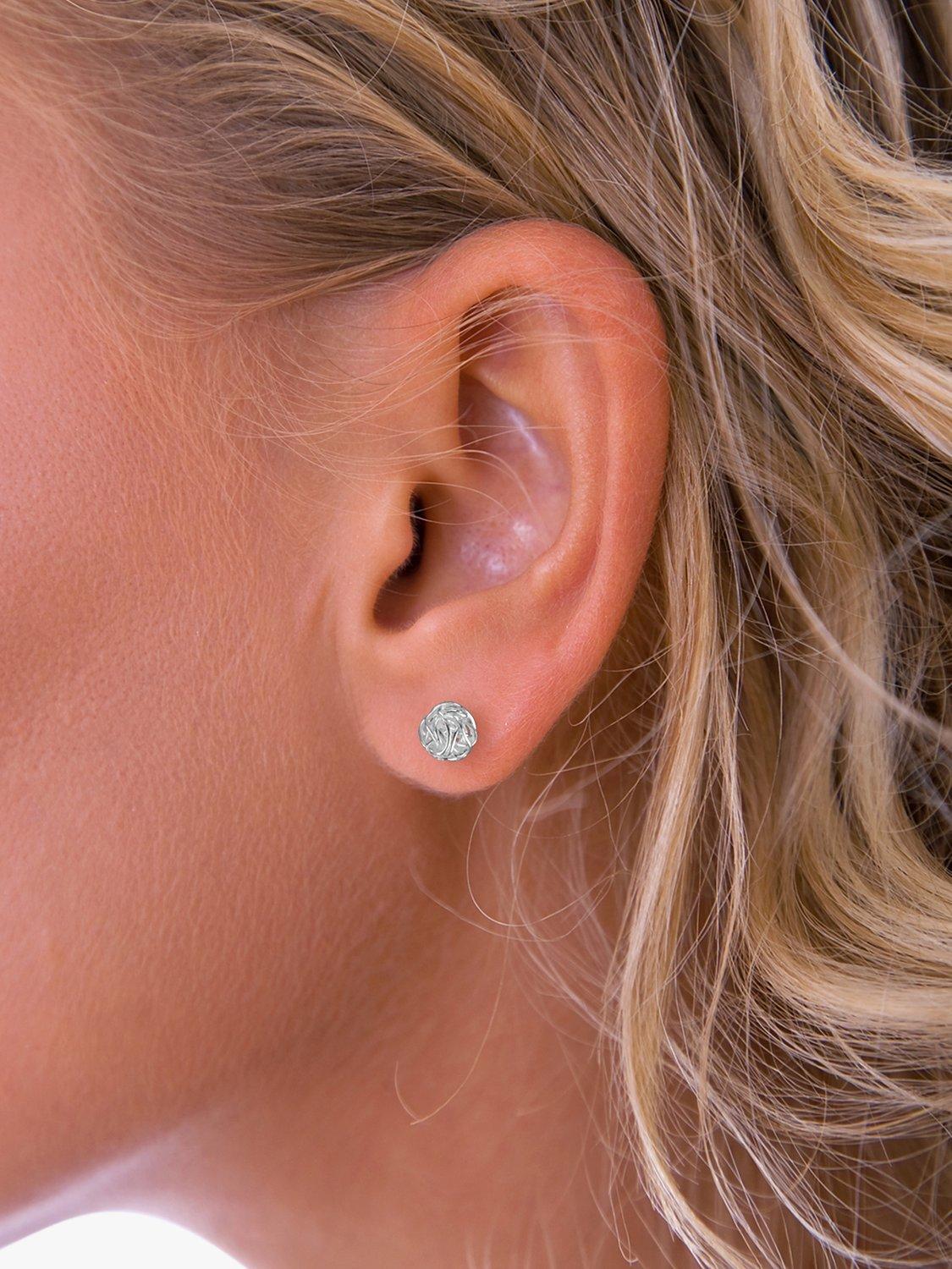 Product image 2 of 2, which shows Nina B Silver Wire Ball Stud Earrings, Silver