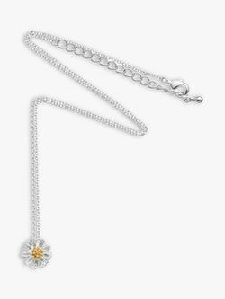 Estella Bartlett Daisy Flower Pendant Necklace, Silver, 