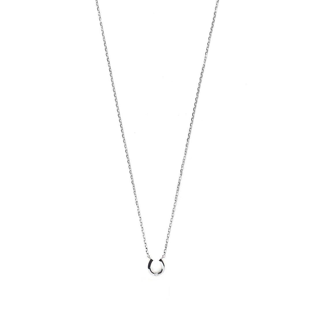 Estella Bartlett Diamanté Horseshoe Necklace, Silver