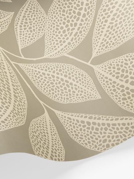 MissPrint Pebble Leaf Wallpaper - view 2, Tusk