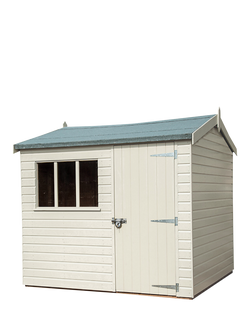 Crane Garden Buildings Scandinavian Redwood Windsor Garden Shed, 1.8 x 2.4m, Cream