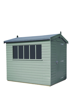Crane Garden Buildings Scandinavian Redwood Kensington Garden Shed, 1.8 x 2.4m, Sage