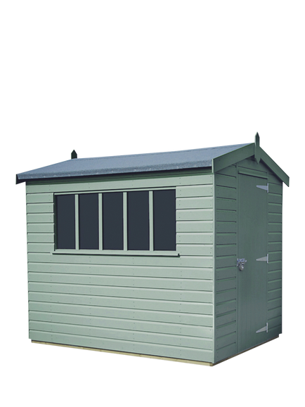 Crane Garden Buildings Scandinavian Redwood Kensington Garden Shed, 1.8 x 2.4m, Sage