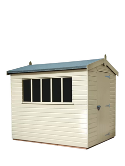 Crane Garden Buildings Scandinavian Redwood Kensington Garden Shed, 1.8 x 2.4m, Cream