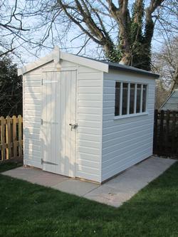 Crane Garden Buildings Scandinavian Redwood Kensington Garden Shed, 1.8 x 2.4m - view 2, Cream