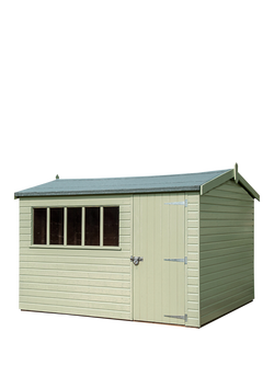 Crane Garden Buildings Scandinavian Redwood Windsor Garden Shed, 2.4 x 3m, Sage