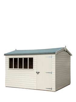 Crane Garden Buildings Scandinavian Redwood Windsor Garden Shed, 2.4 x 3m, Cream