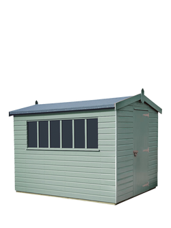 Crane Garden Buildings Scandinavian Redwood Kensington Garden Shed, 2.4 x 3m, Sage