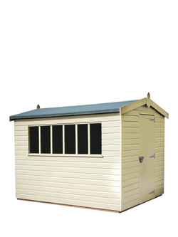 Crane Garden Buildings Scandinavian Redwood Kensington Garden Shed, 2.4 x 3m, Cream