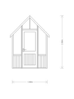 Crane Garden Buildings Scandinavian Redwood Greenhouse, 1.8 x 2.4m - view 2, Sage