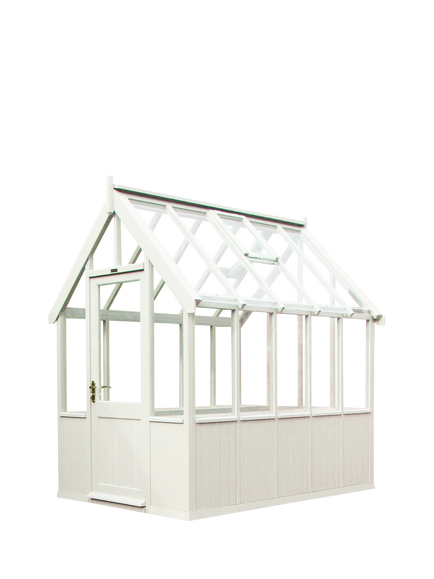 Crane Garden Buildings Scandinavian Redwood Greenhouse, 1.8 x 2.4m, White