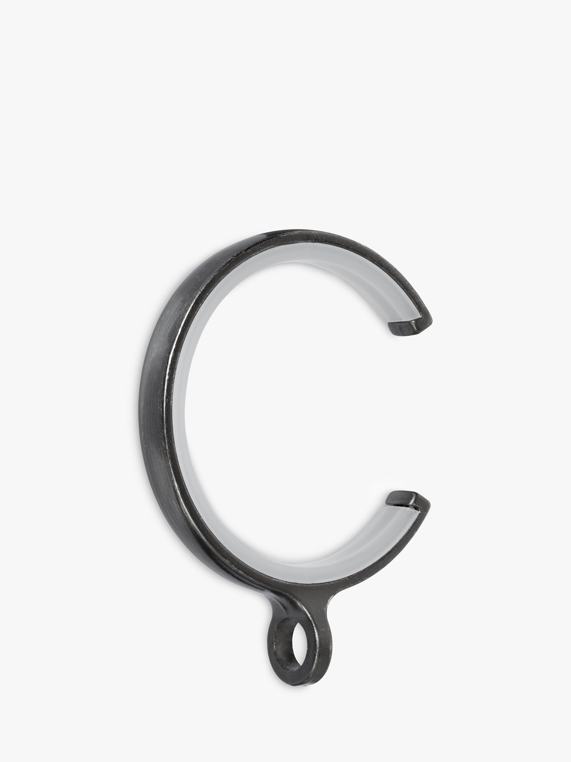John Lewis Gunmetal Passing Rings, Pack of 6, Dia.28mm