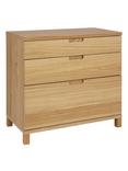 John Lewis Abacus 3-Drawer Wide Filing Chest, FSC-Certified (Oak Wood)