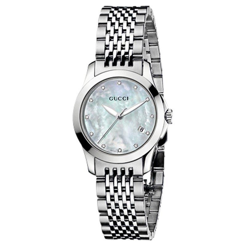 Gucci Women's G-Timeless Mother of Pearl Dial Stainless Steel Bracelet Strap Watch