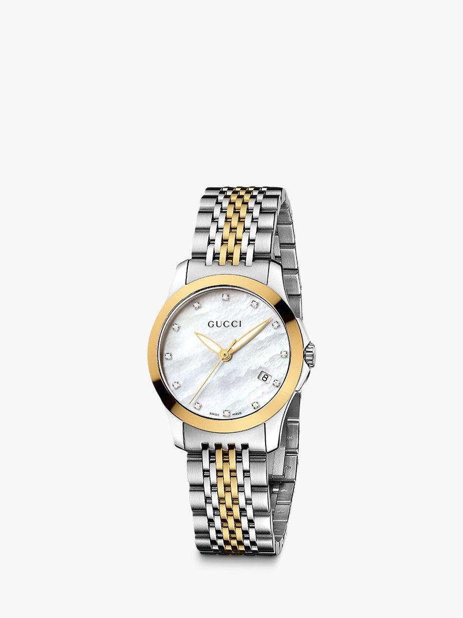 Gucci watch gold and silver clearance