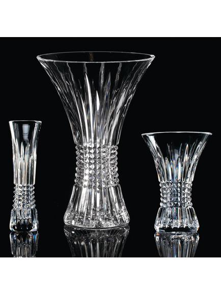 Waterford Crystal Lismore Diamond Cut Glass Vase, H20cm, Clear - view 2, Clear