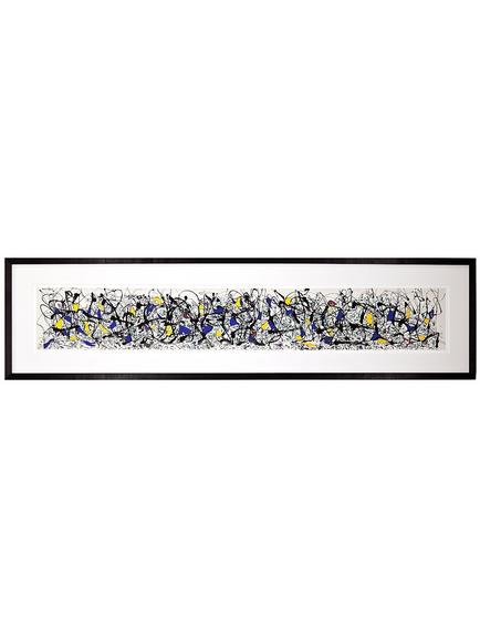 John Lewis Jackson Pollock 'Summertime' Framed Print & Mount, 39 x 150cm, Multi, Blue/Multi