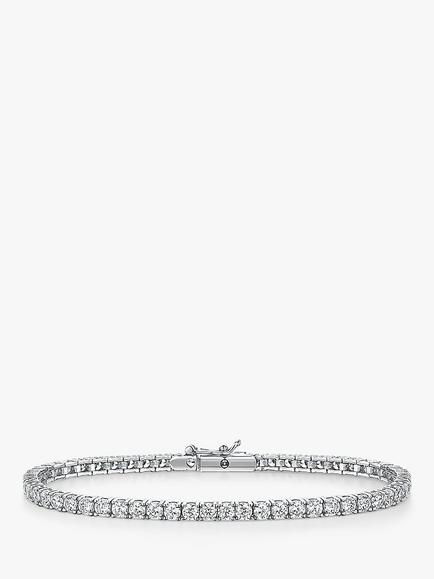 Jools by Jenny Brown 3mm Cubic Zirconia 59 Stone Tennis Bracelet, Silver