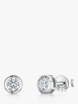 Jools by Jenny Brown Round Cubic Zirconia Stud Earrings, Silver, Silver