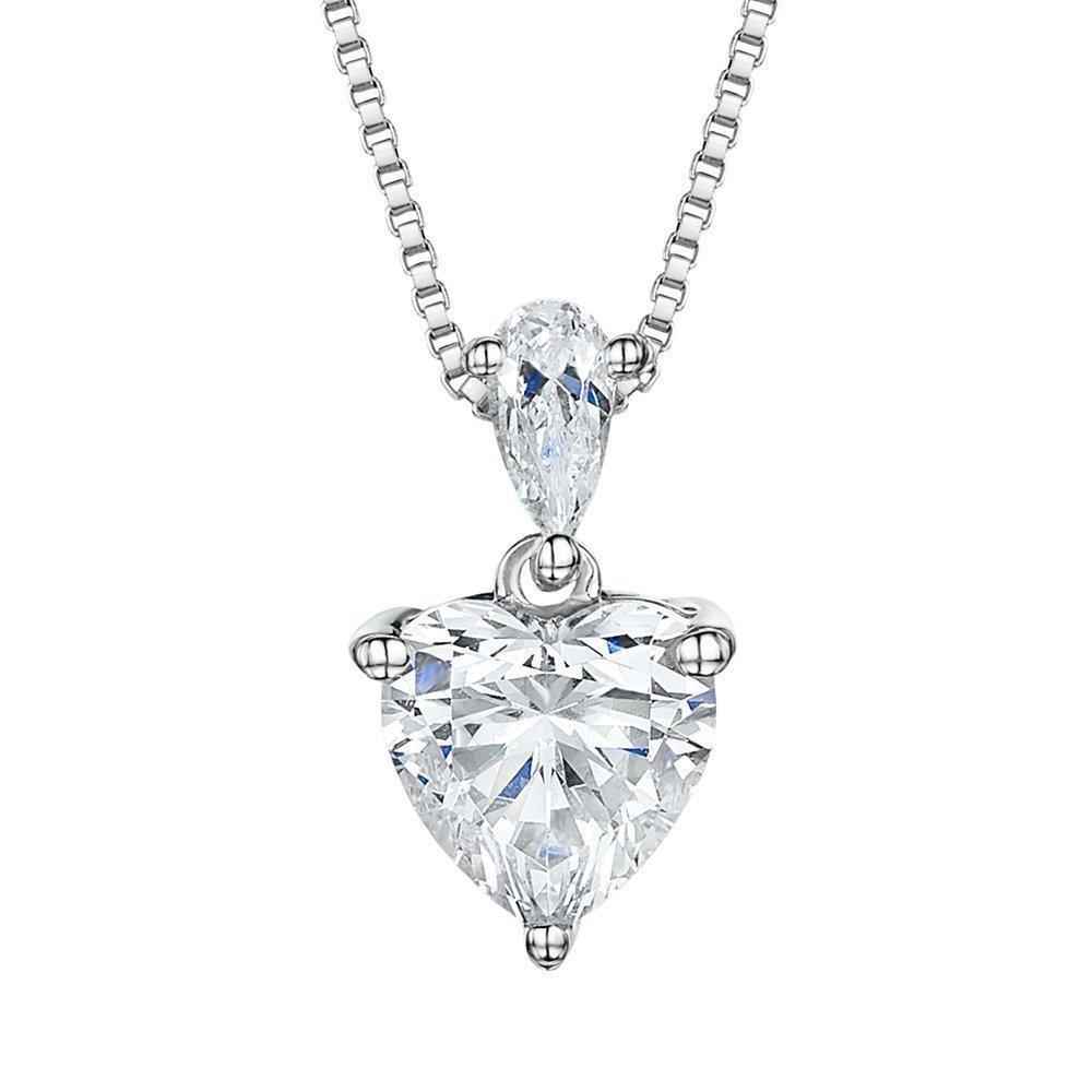 Jools by Jenny Brown Cubic Zirconia Heart Pendant Necklace, Silver