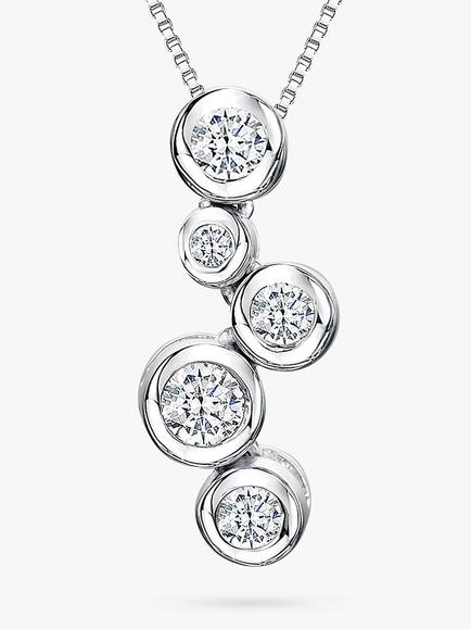 Jools by Jenny Brown 5 Cubic Zirconia Bubble Pendant Necklace, Silver