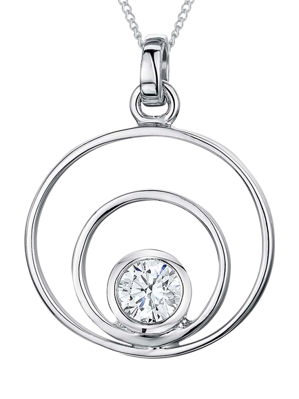 Jools by Jenny Brown Cubic Zirconia 2 Oval Pendant Necklace, Silver, Silver