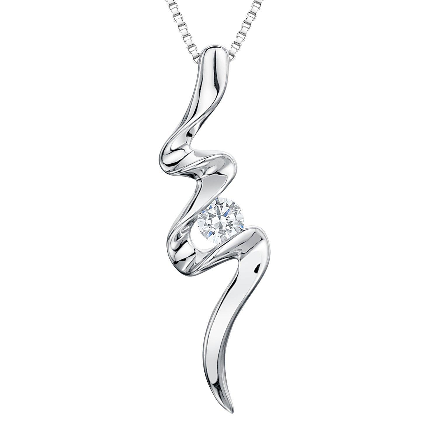 Product image 1 of 1, which shows Jools by Jenny Brown Cubic Zirconia Flash Pendant Necklace, Silver