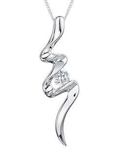 Jools by Jenny Brown Cubic Zirconia Flash Pendant Necklace, Silver, Silver