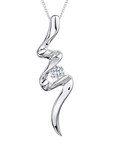 Jools by Jenny Brown Cubic Zirconia Flash Pendant Necklace, Silver, Silver